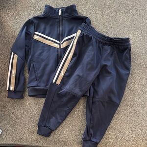 Nike Kids Navy and Gold Tracksuit Set